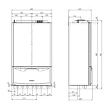 Immergas Victrix Extra 24 Plus kondenzációs gázkazán, fűtő 24 kW (3.033705) - méretrajz