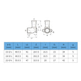 Install InoxPress Aqua falikorong 15-1/2" (316L) - méretrajz