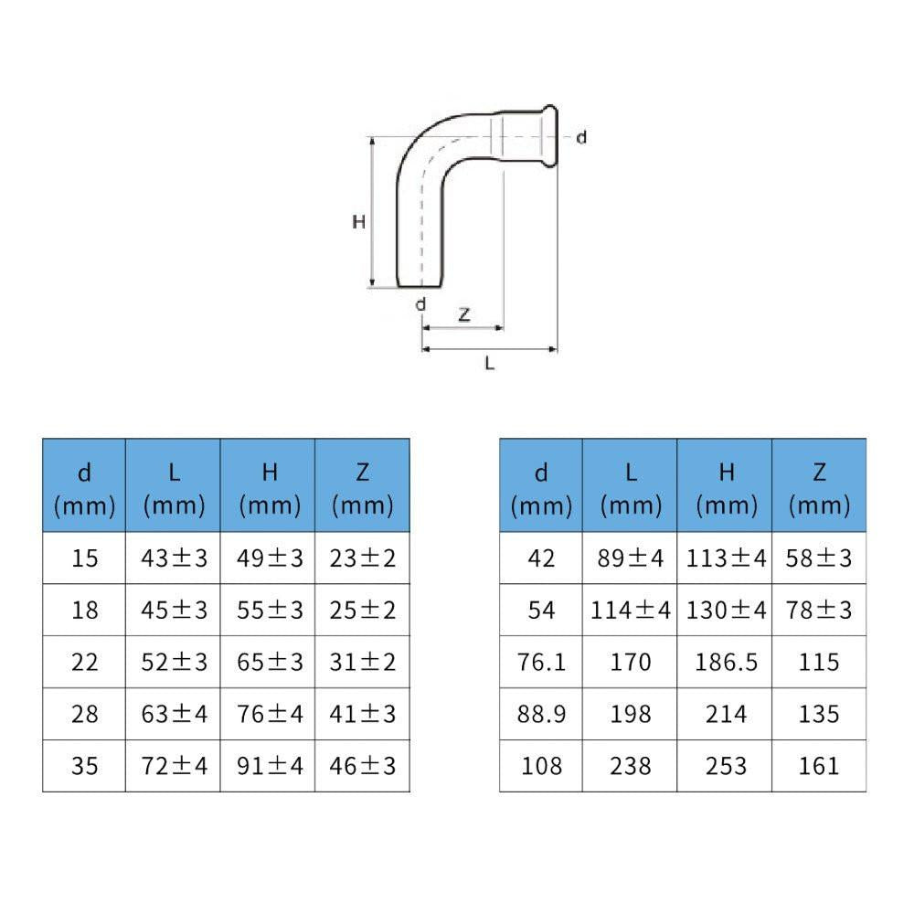Install Inox AquaPress könyök 90 KB 15 (316L)