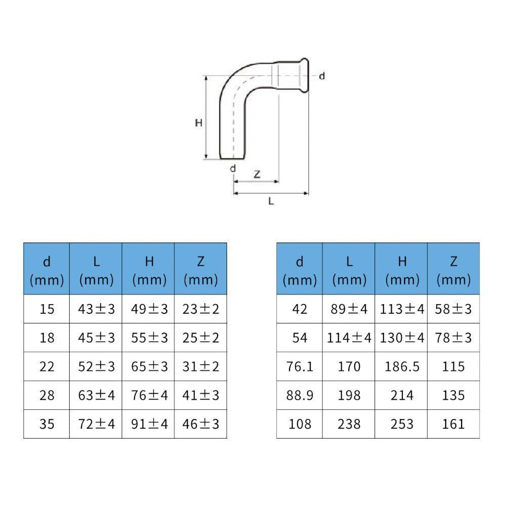 Install Inox TempPress könyök 90 KB 89 (304)