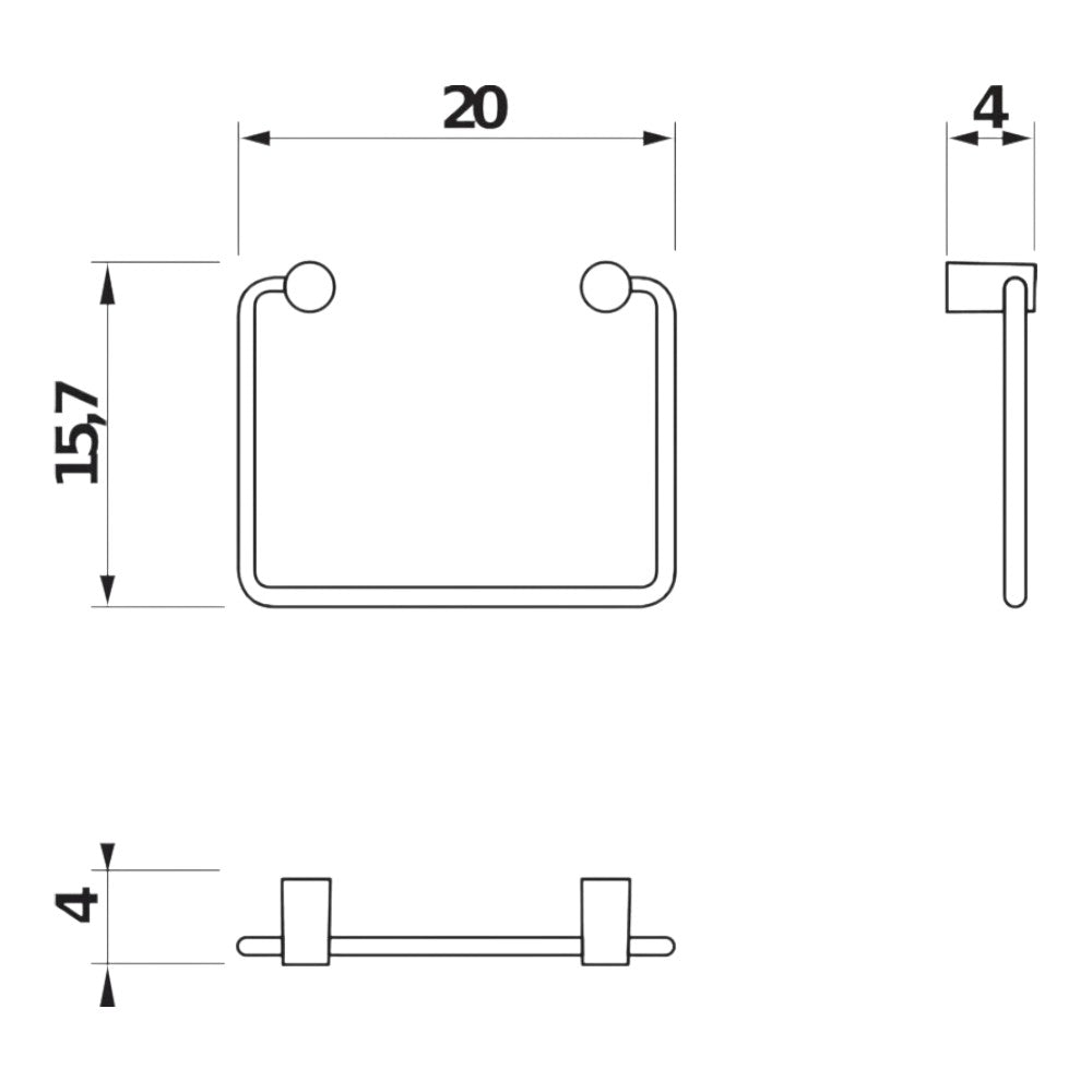 Jika Basic törölközőtartó gyűrű, 30cm, krómozott (H3813A40040001 )