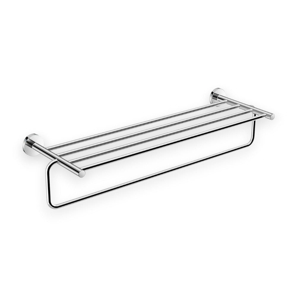 Jika Basic fürdőlepedő tartó polc, törölközőtartó rúddal, krómozott, 62,5 cm (H3813A60040001)
