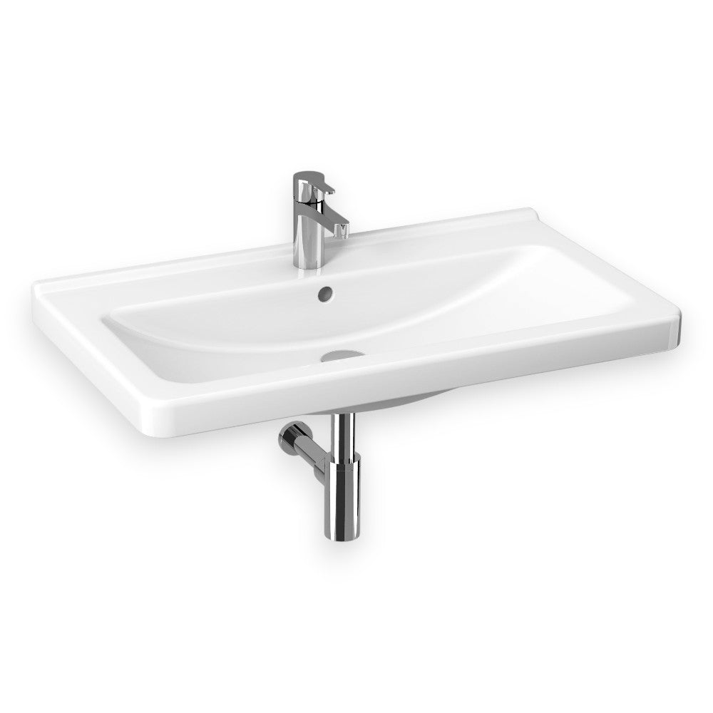 Jika Cubito Pure mosdó 85x48,5 cm, túlfolyóval, középen csaplyukkal, fehér (H8104260001041)