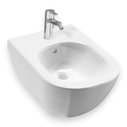 Jika Mio fali bidé, csaplyukkal, lyuk nélkül az oldalsó vízbevezetéshez, Jikaperla, fehér ( H8317121003021 )