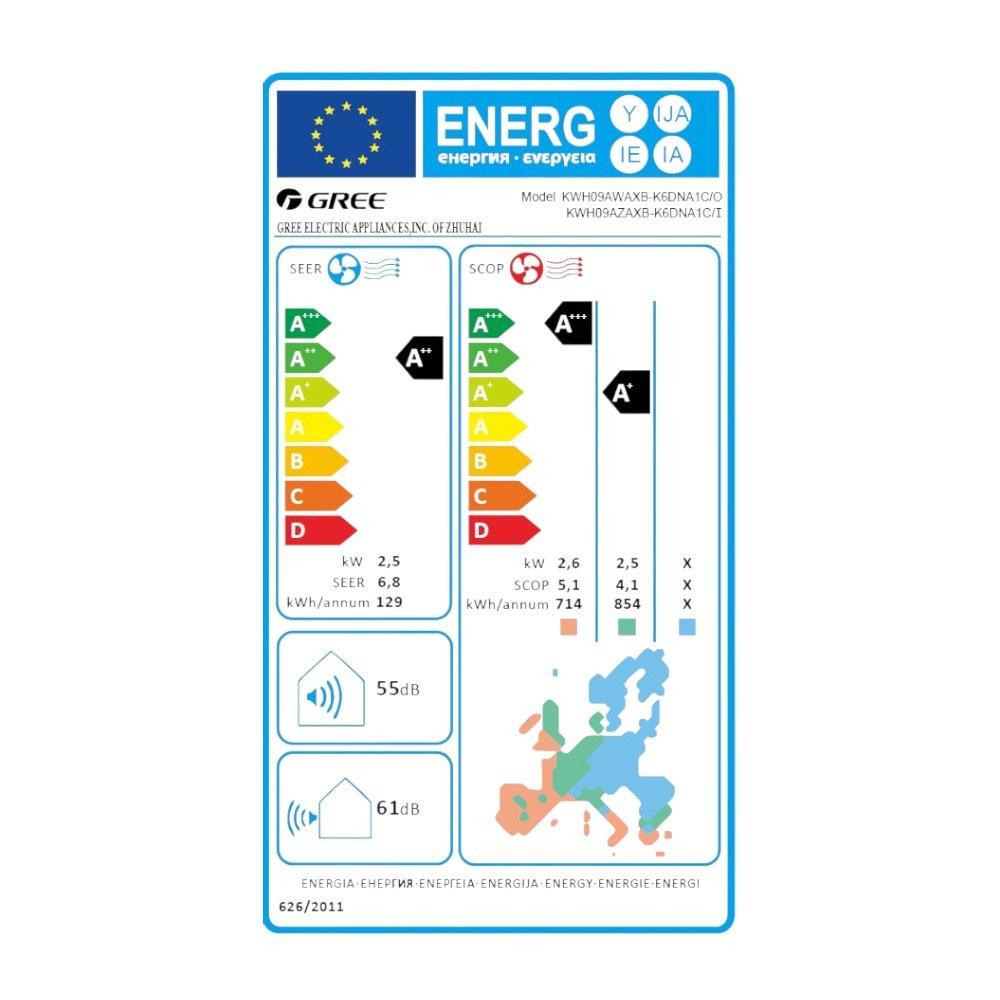 Kinghome Primor mono split klíma szett 2.5 kW (KWH09AZAXB - K6DNA1C)