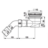 Laufen Solutions Marbond zuhanytálca szifon (H2951270000001) - méretrajz