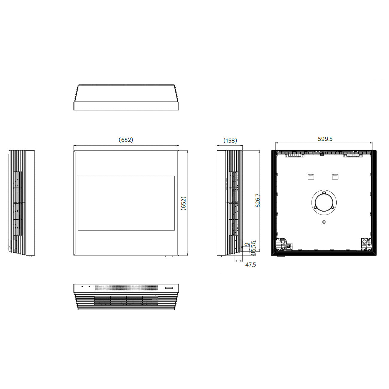 LG A09GA2 ArtCool Gallery Premium split klíma szett, 2,6 kW (A09GA2.NSE + A09GA2.U18) - méretrajz