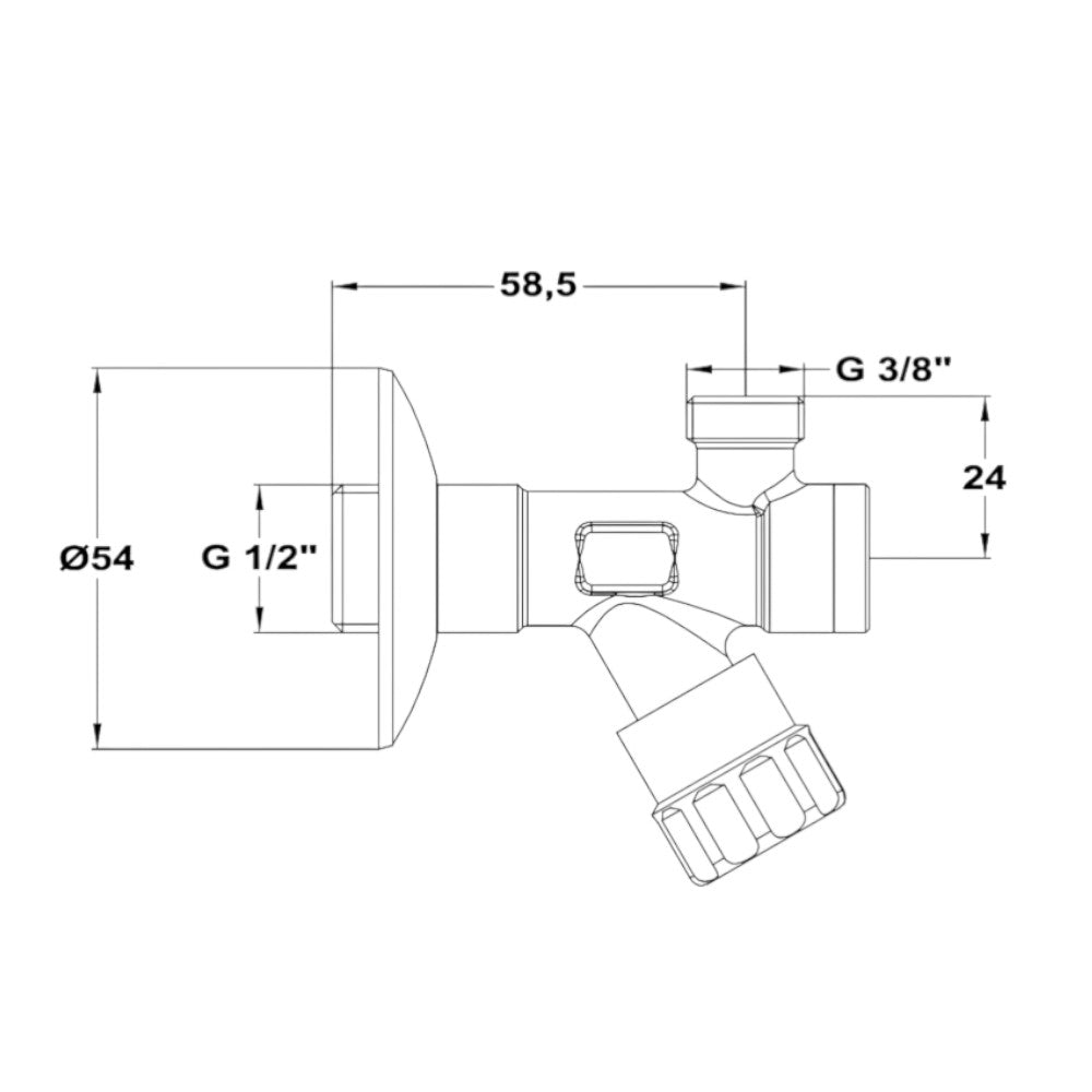 Mofém szűrős sarokszelep 1/2"-3/8" (163-0010-10)