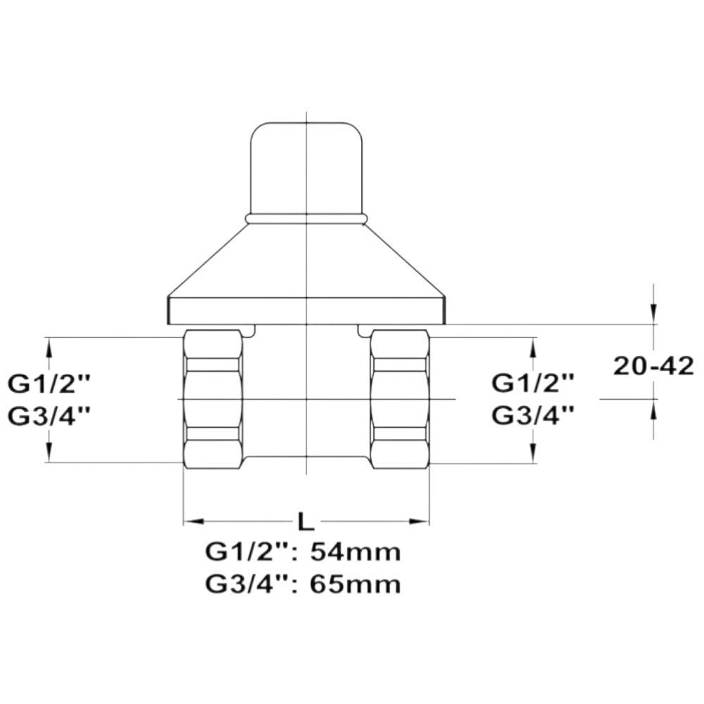 Mofém csempeszelep 3/4 " piros jelzéssel (164-0017-00)