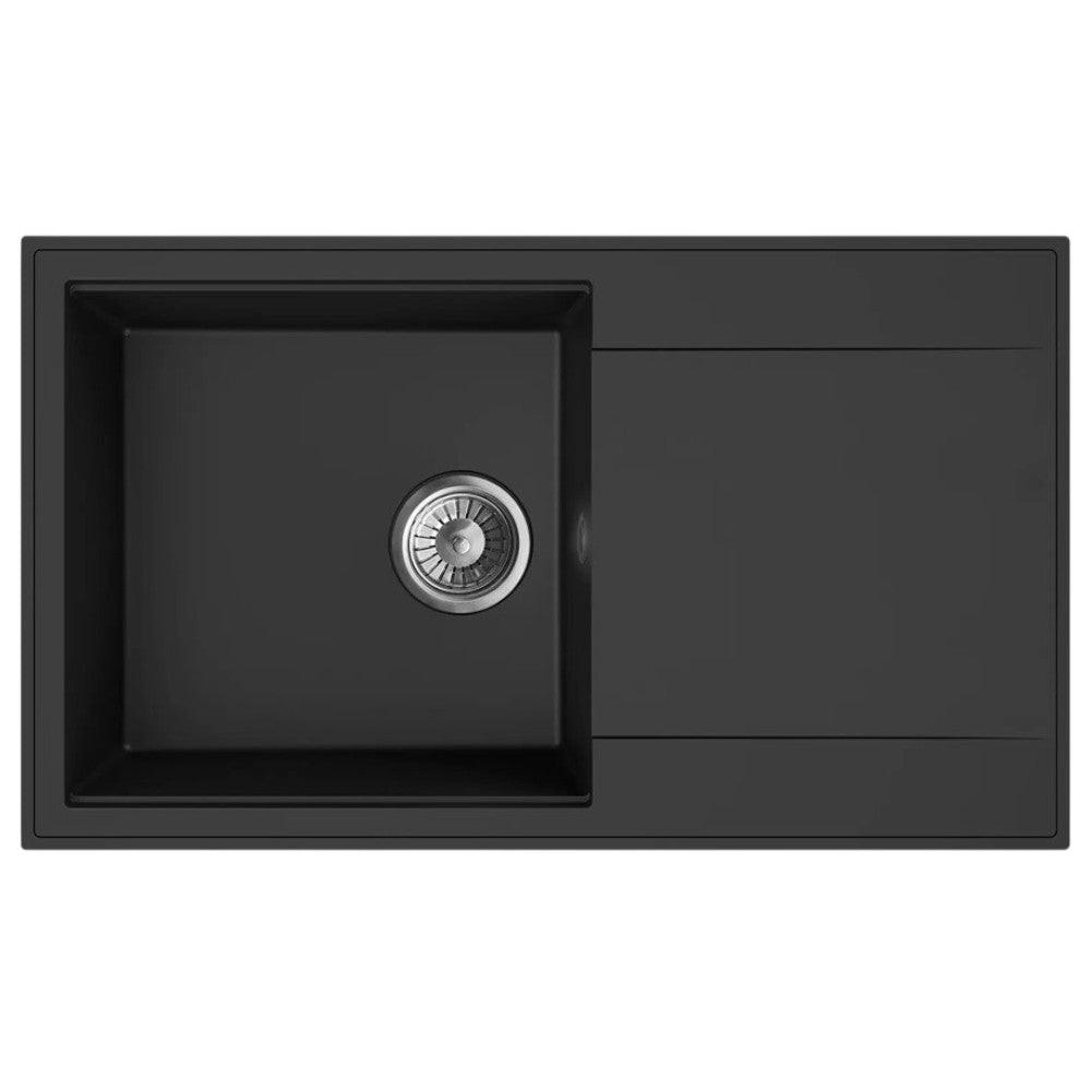 Mofém Zenit 78 1B1D gránit mosogatótálca, 1 medencés, 1 csepptálcás, 780x460mm, metál fekete (M - 760012802N3)
