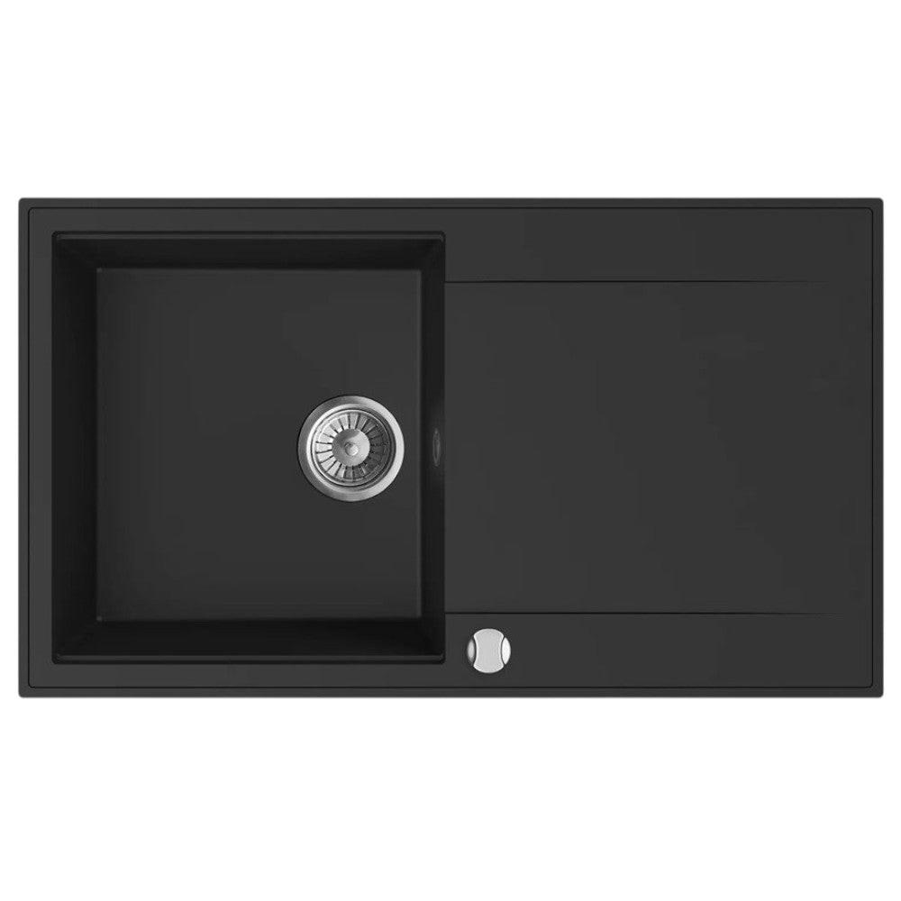 Mofém Zenit 86 1B1D gránit mosogatótálca, 1 medencés, 1 csepptálcás, 860x500mm, metál fekete (M - 760012803N3)