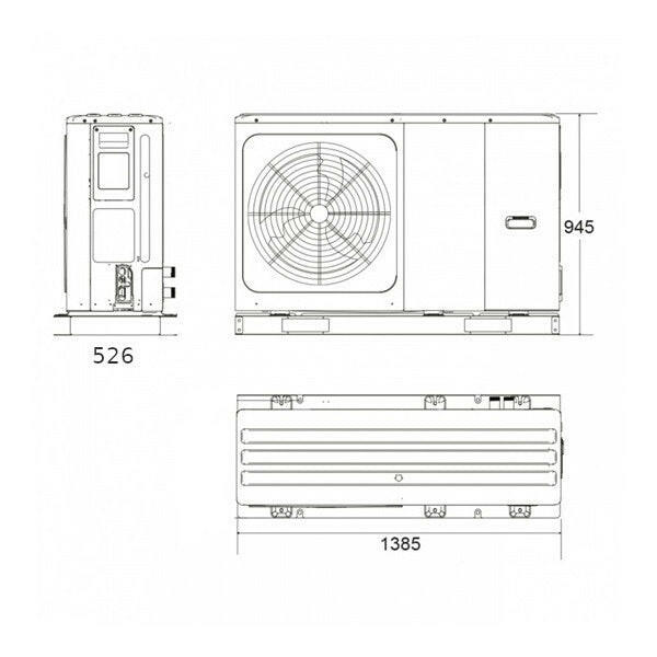 Midea MHC-V10W/D2N8-BE30 M-Thermal monoblokkos hőszivattyú, 10 kW, 1 fázis.