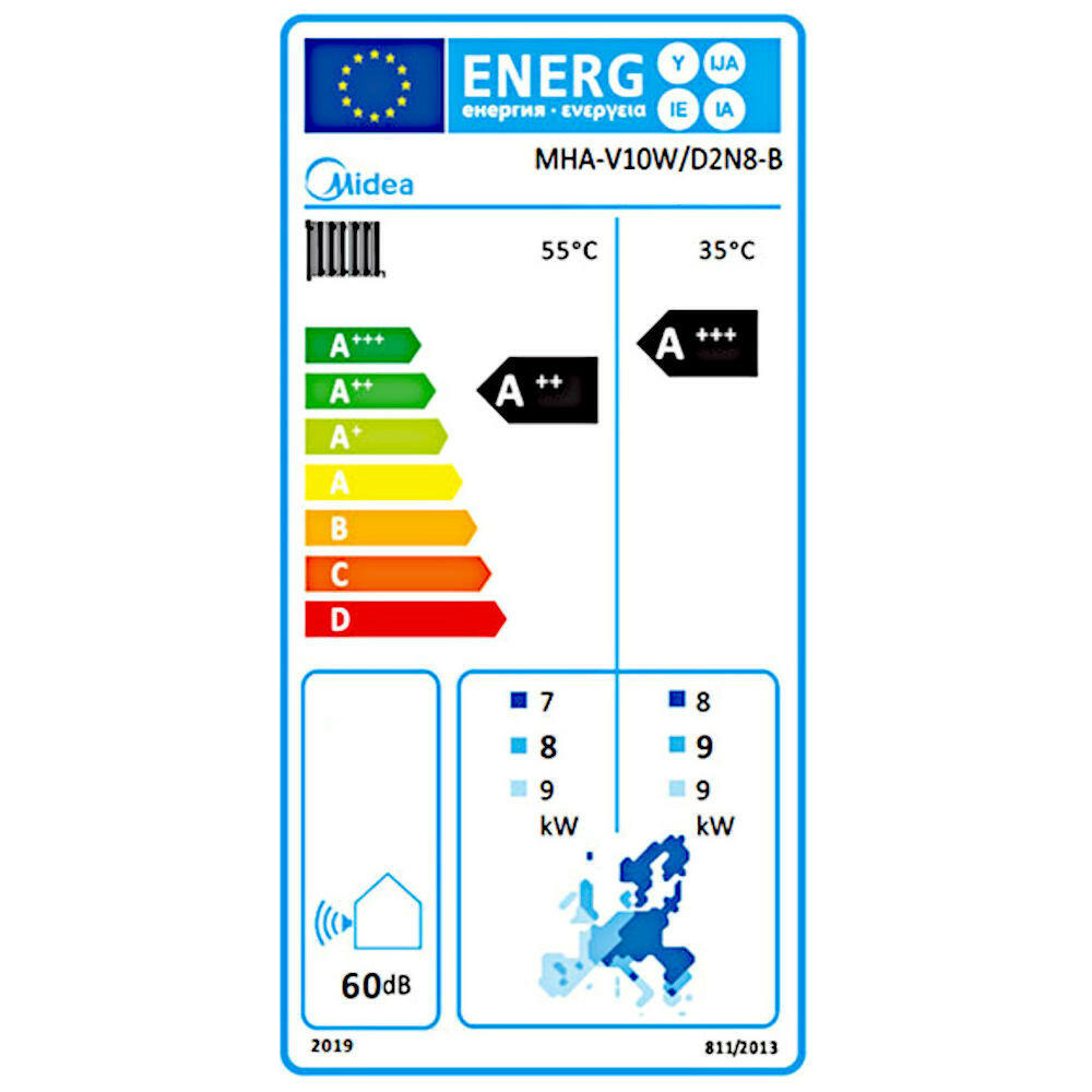 Midea MHC-V10W/D2N8-BE30 M-Thermal monoblokkos hőszivattyú, 10 kW, 1 fázis.