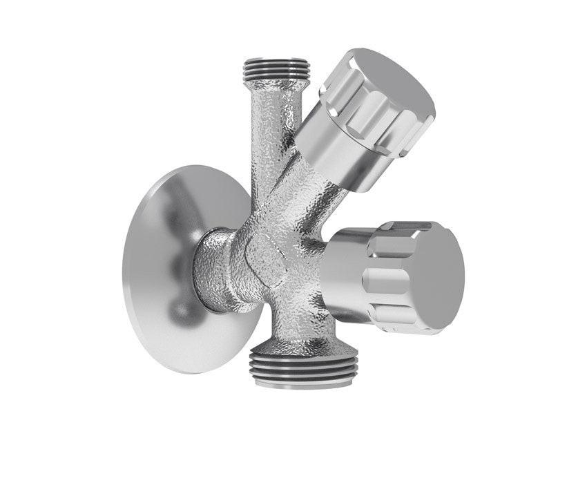 Mofém kombinált sarokszelep 1/2" - 3/4" - 3/8"