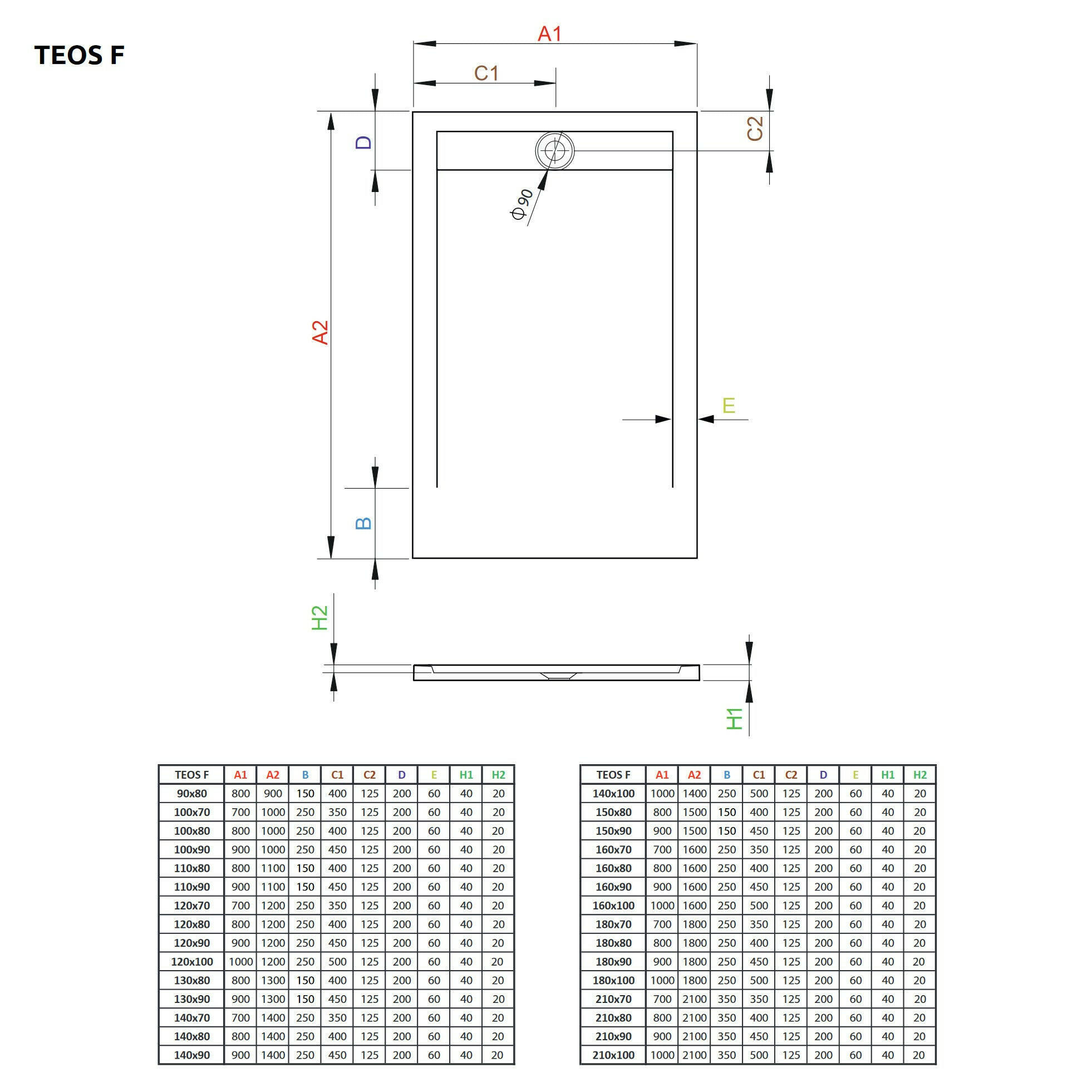 Radaway Teos F műmárvány zuhanytálca 160x80 antracit  (HTF16080-64)-3