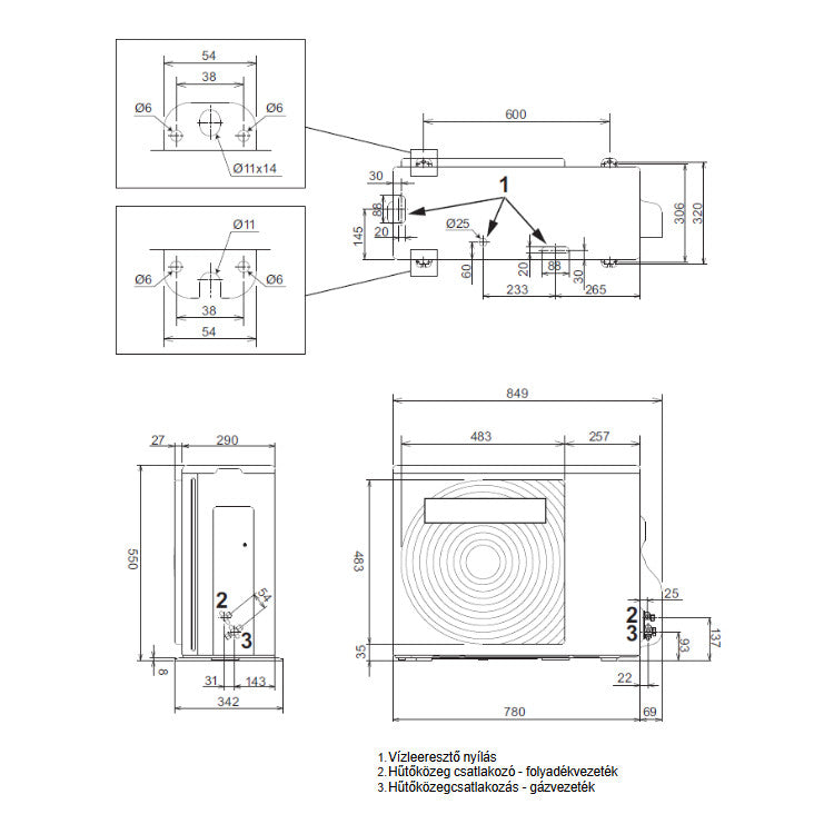 Remeha Elga ACE 4 kW hőszivattyú (7755638) - méretrajz