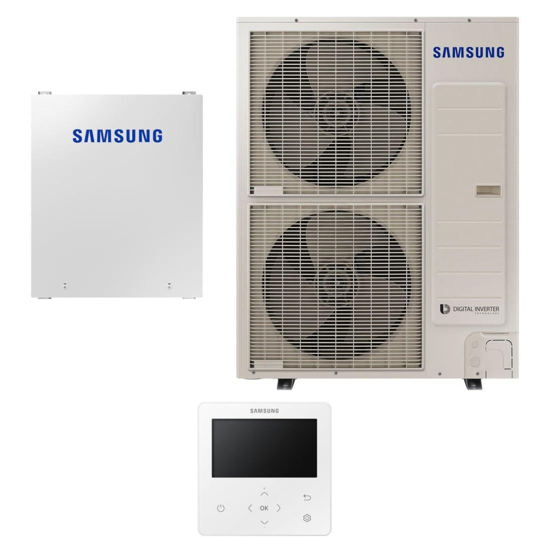 Samsung Mono R32 hőszivattyú 12 kW + vezérlő szett (szelepvezérlő + szabályzó), 1 fázis (M - R32 - 12 - 0 - 1)