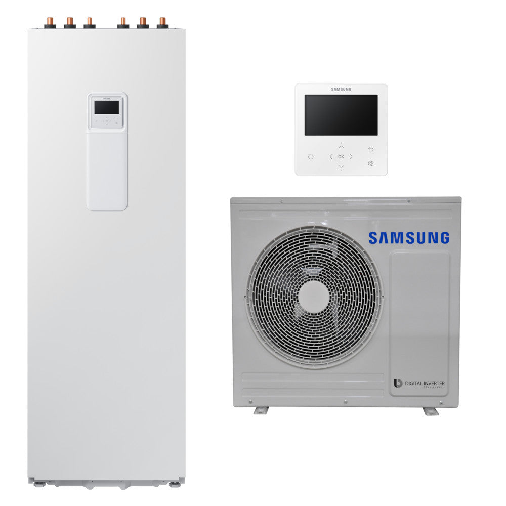 Samsung Mono ClimateHub R32 hőszivattyú 5 kW + 200l-es tartály + vezetékes szabályzó, 1 fázis (MCH-R32-5-1-1)