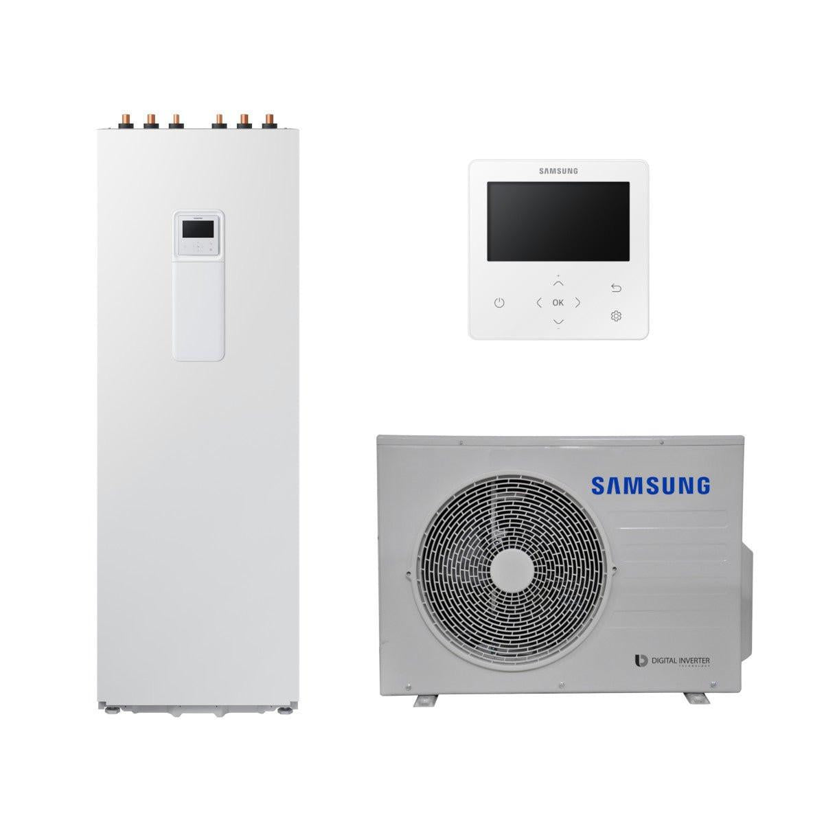 Samsung Split ClimateHub R32 hőszivattyú 4.4 kW + 260l - es tartály + vezetékes szabályzó, 1 fázis (SCH - R32 - 4.4 - 2 - 1)