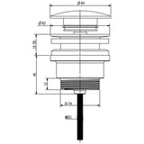 SAPHO klik-klak mosdóleeresztő, 5/4", fekete-2