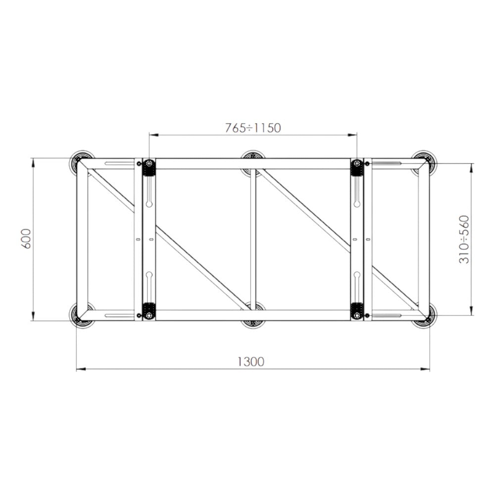 Terralux hőszivattyú álló konzol, 1300x410x600, SZÜRKE - MAX 200kg (SCD500454)