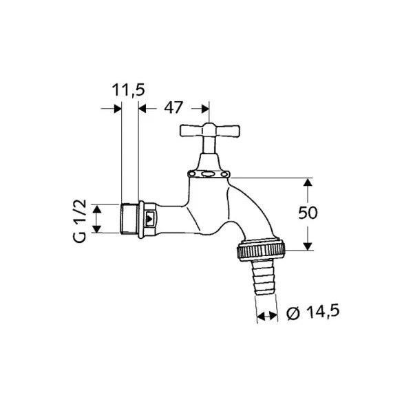 SCHELL Kifolyócsap 1/2" légbeszívó+visszafolyásgátló+k (034170699)