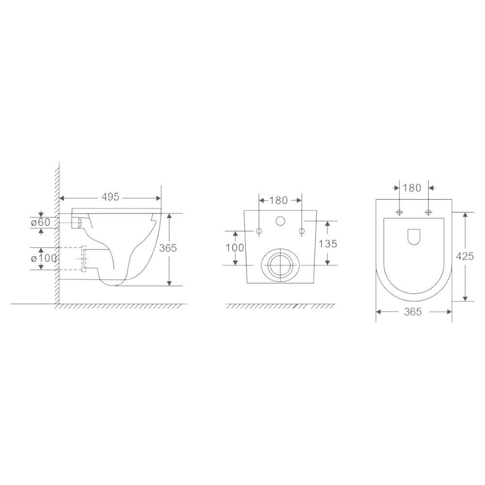 Wellis Sophia Tornado rimless fali WC, ultracsendes (WF00176)