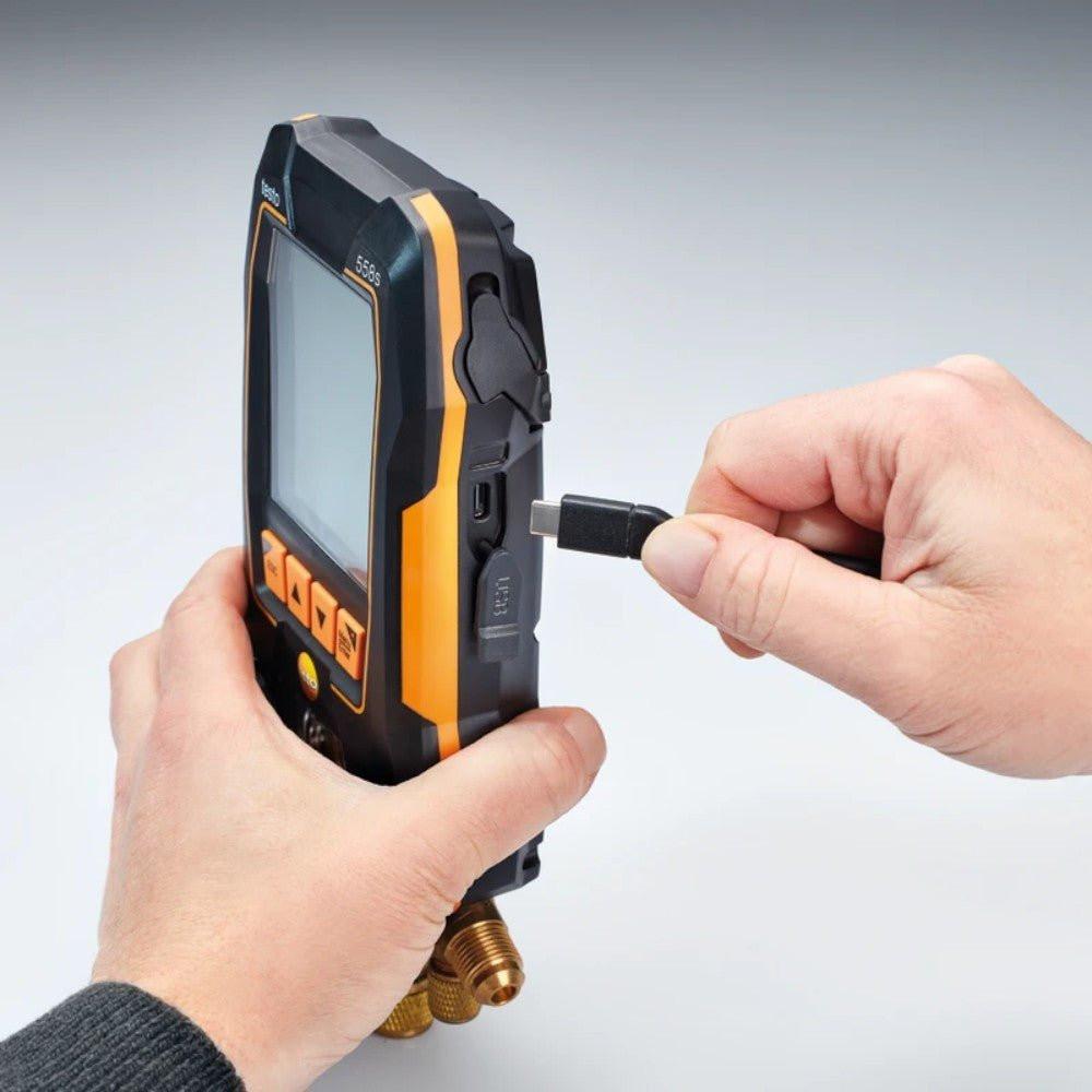 testo 558s okos vákuum szett (lakatfogóval, 2db hőmérséklet érzékelővel, vákuum szondával) (TESTO - 0564.5584)