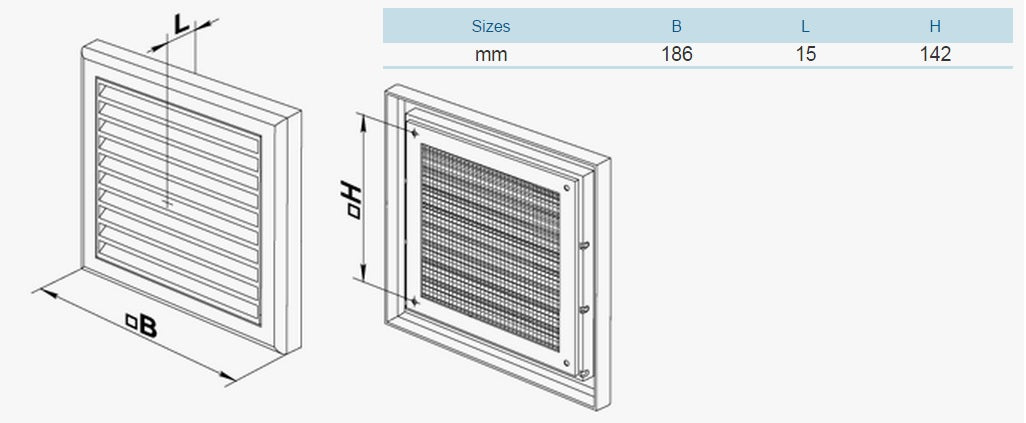 VENTS szellőzőrács MV 120-1