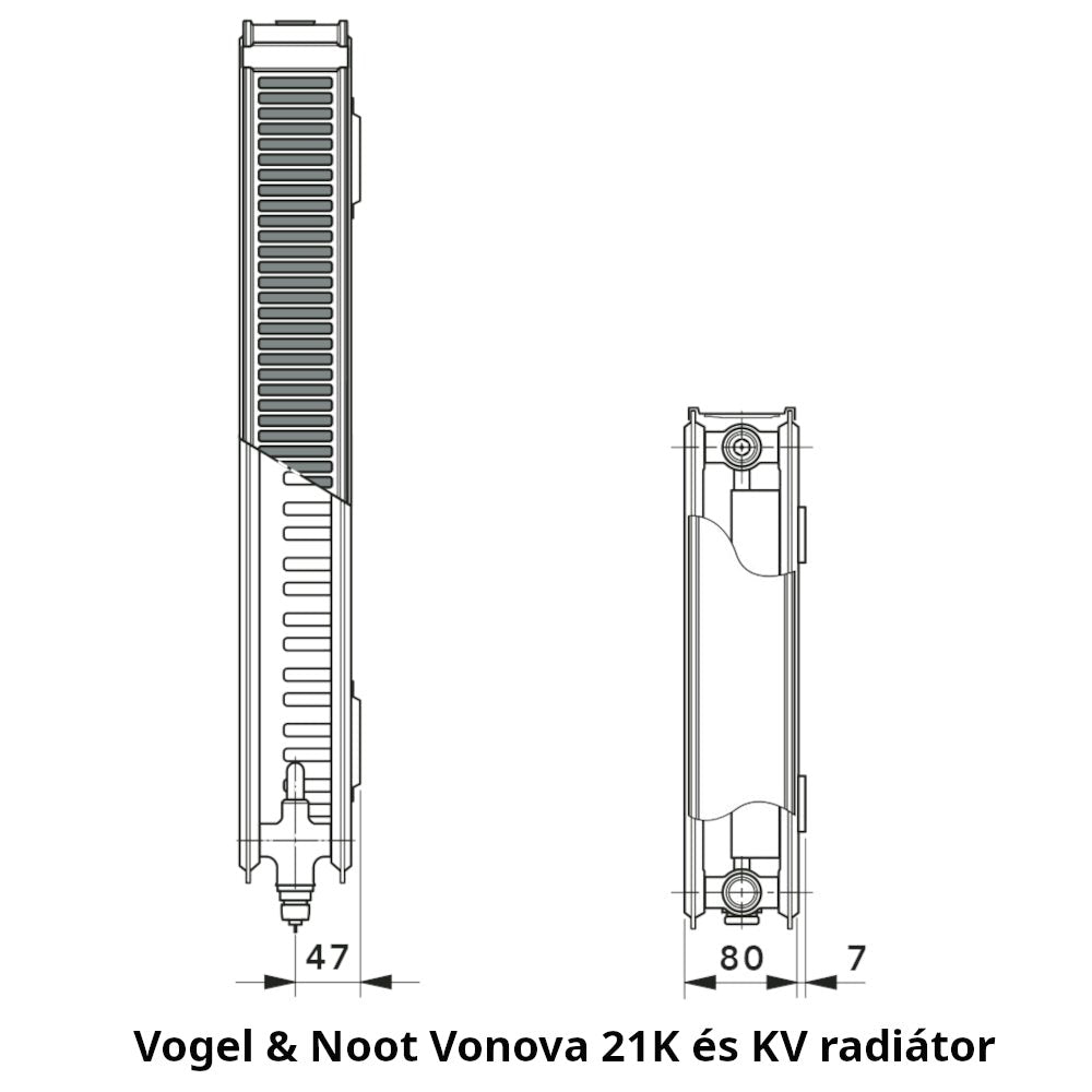 Vogel&Noot 21KV - S 600x720 jobbos szelepes radiátor