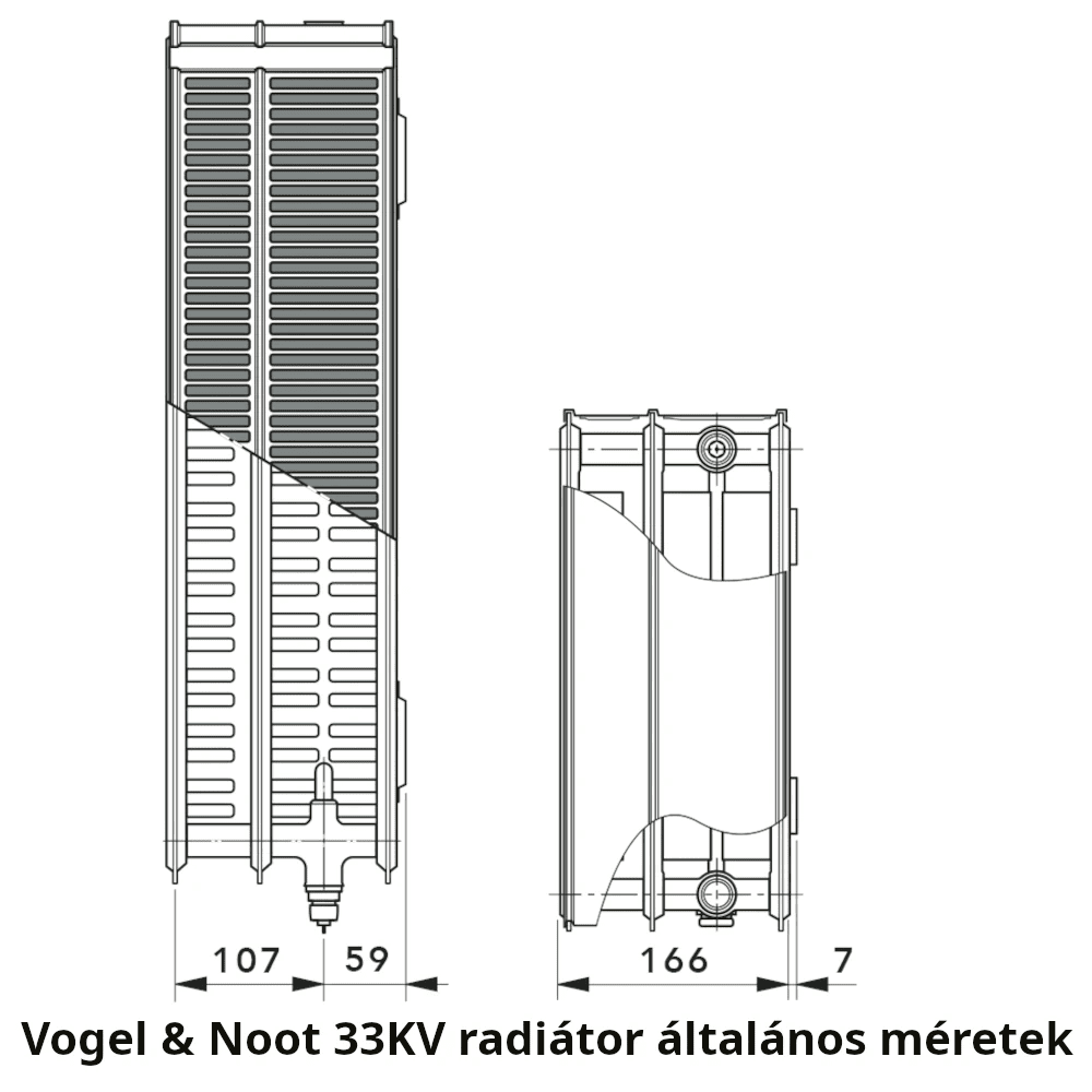 Vogel&Noot 33KV 900x1800 balos szelepes radiátor (F1G3309018010010)