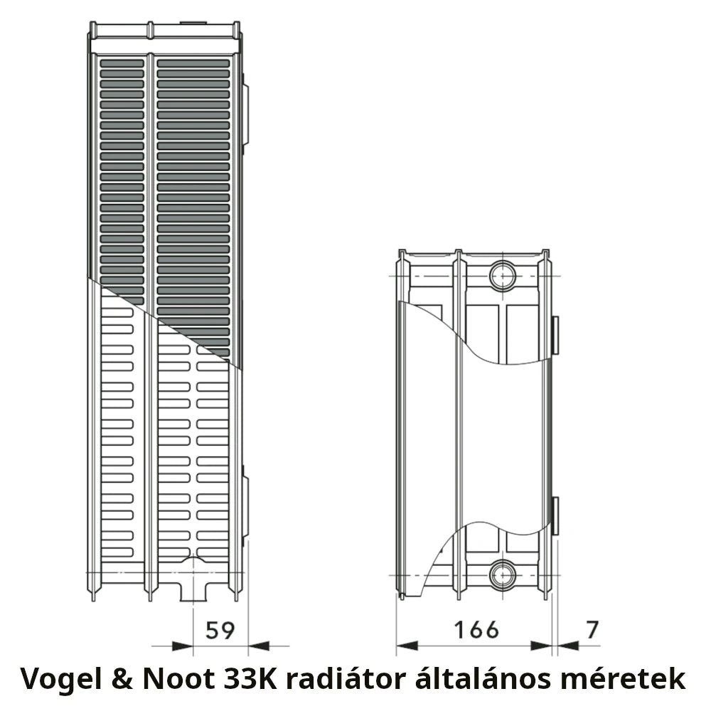 Vogel&Noot 33KV 900x1400 balos szelepes radiátor