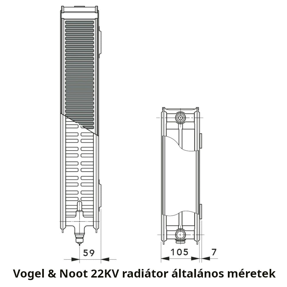 Vogel&Noot 22KV 300x400 jobbos szelepes radiátor