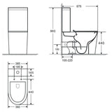 Wellis Clement monoblokkos rimless WC V2 (WF00110) - méretrajz