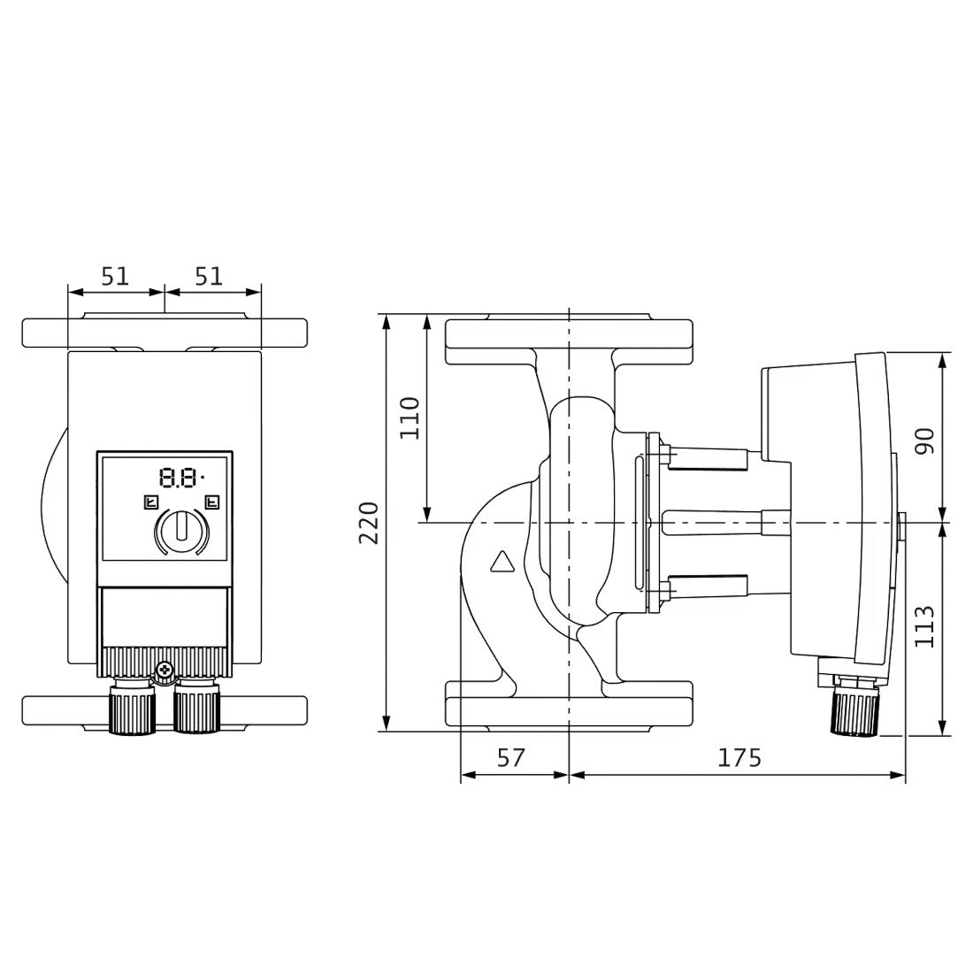 WILO Yonos MAXO 40/0,5-4 PN 6/10 keringető szivattyú (2120645)-2