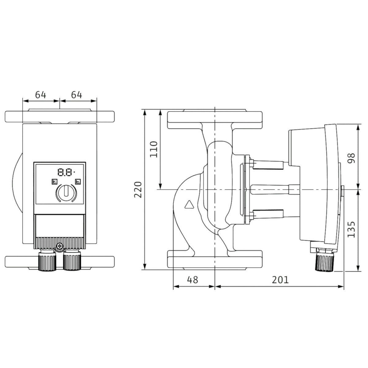 WILO Yonos MAXO 40/0,5-8 PN 6/10 keringető szivattyú (2120646)-2