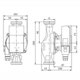 WILO Atmos PICO 30/1-8 180 keringető szivattyú (4232697) - méretrajz