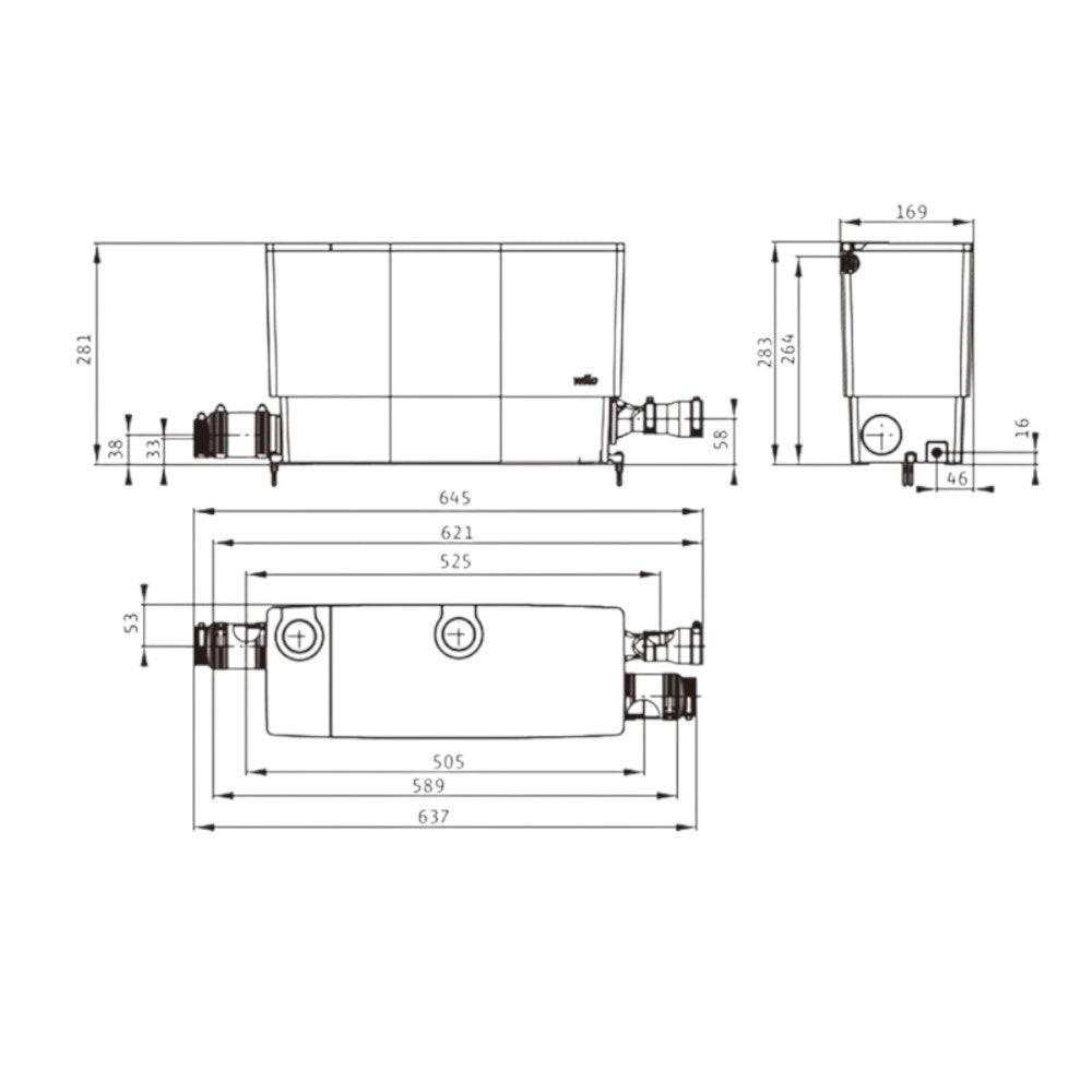 WILO Drainlift Mini5 - XS/C - EF, WC csatlakozás nélkül, 3 bekötéssel (6095129)