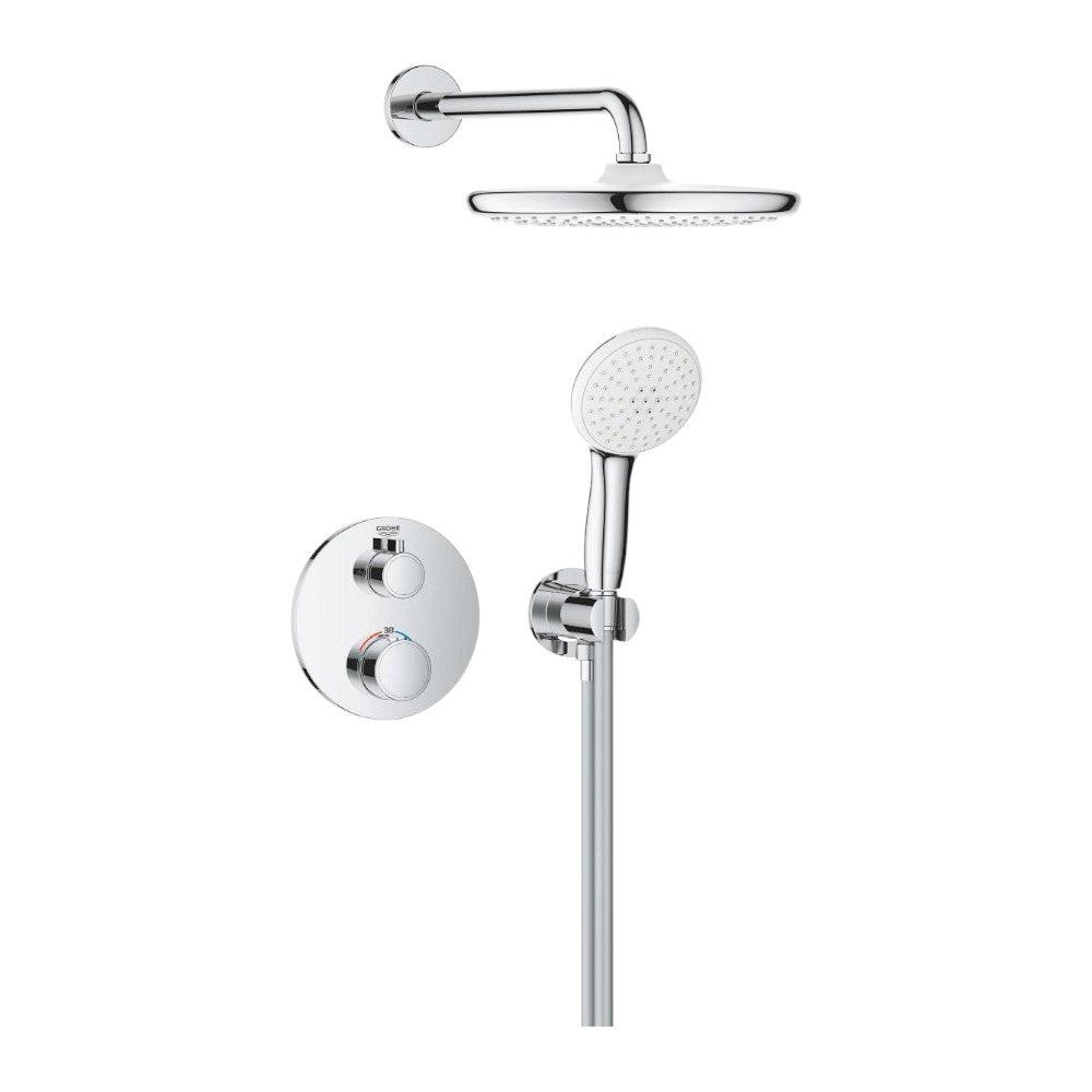 Grohe Grohtherm zuhanyrendszer falsík mögötti, Tempesta kézi és fejzuhannyal (1039960000)