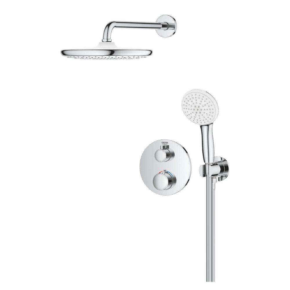 Grohe Grohtherm zuhanyrendszer falsík mögötti, Tempesta kézi és fejzuhannyal (1039960000)