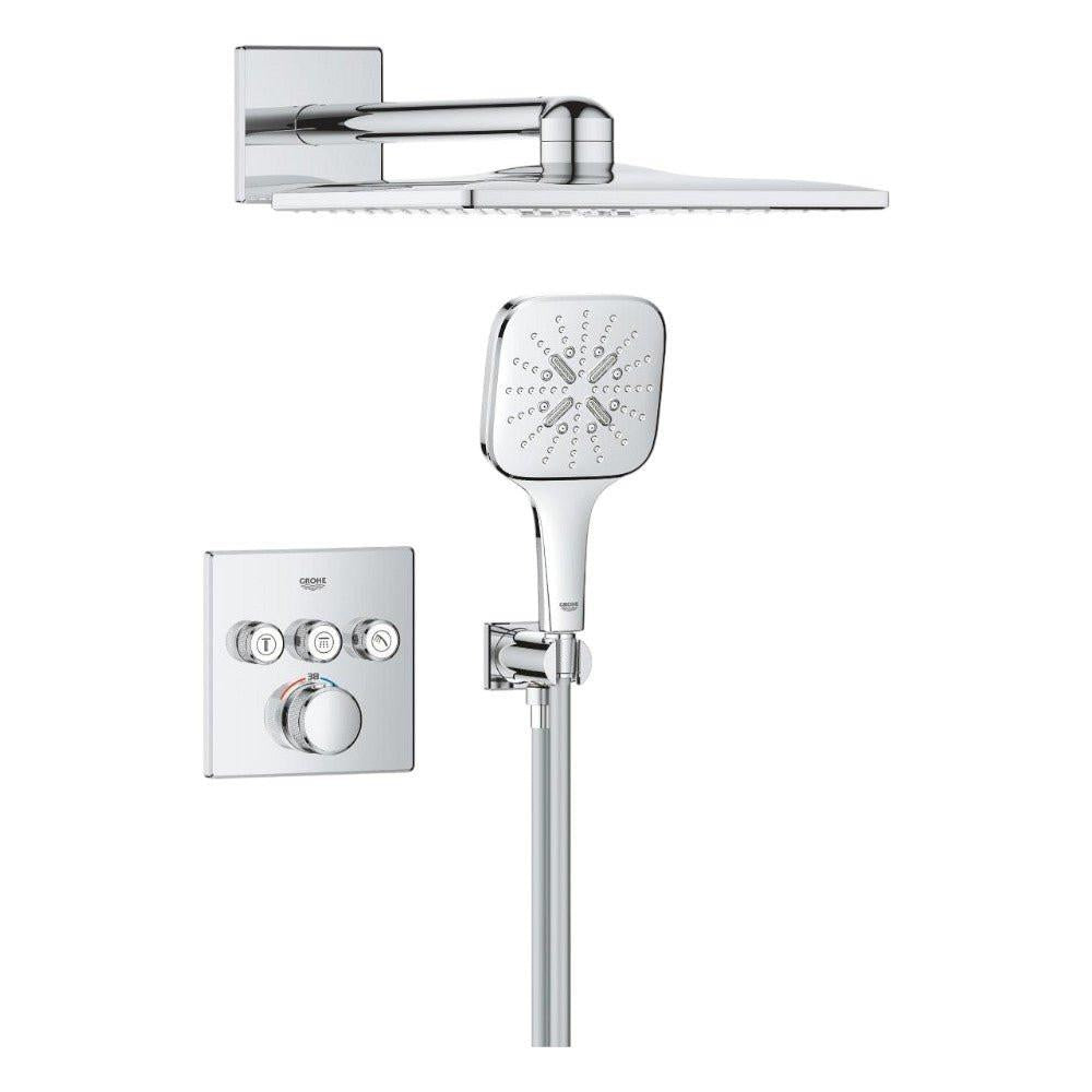 Grohe Grohtherm SmartControl zuhanyr. falsík mögötti, Rainshower SmartActive Cube kézi és fejzuhany (1039980000)