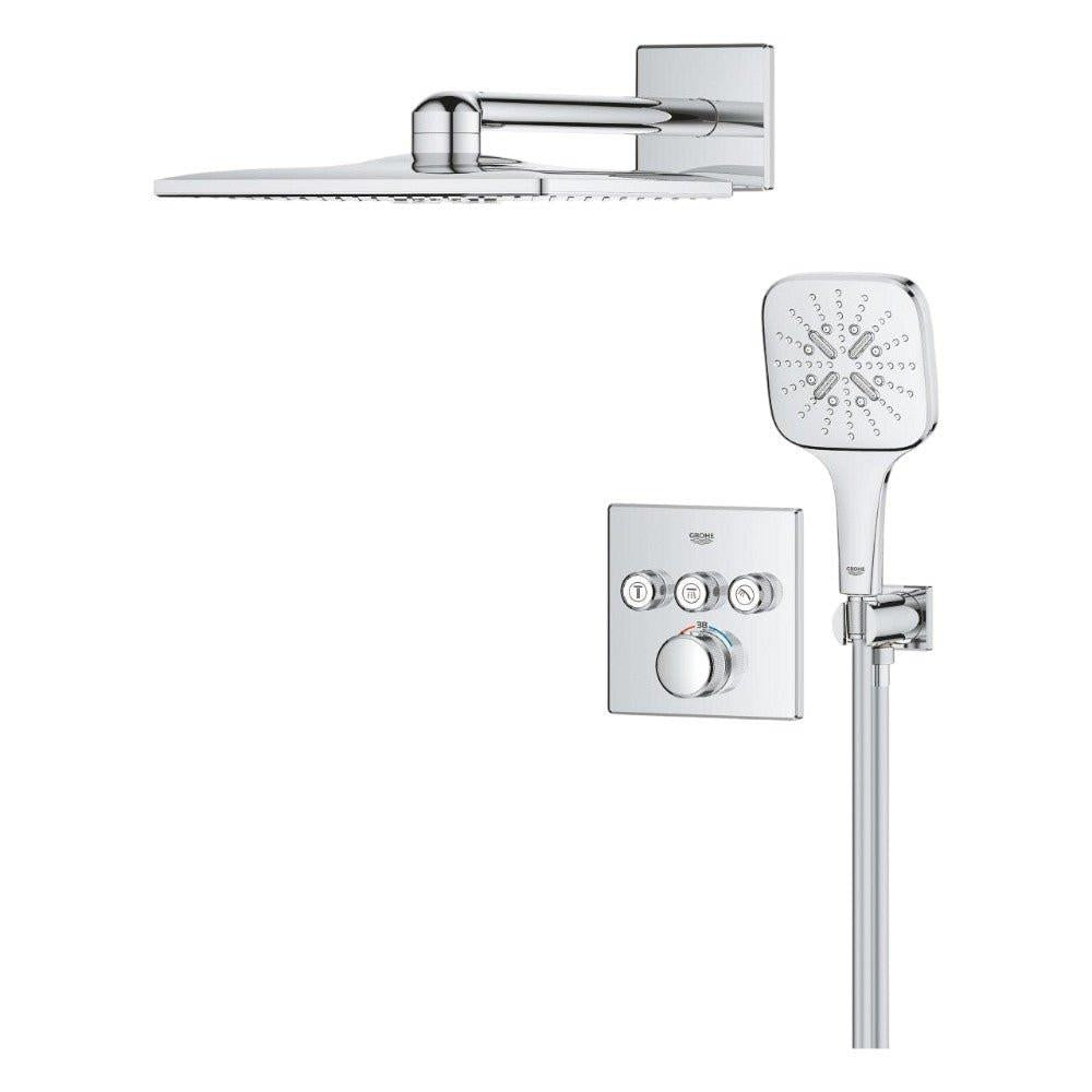 Grohe Grohtherm SmartControl zuhanyr. falsík mögötti, Rainshower SmartActive Cube kézi és fejzuhany (1039980000)