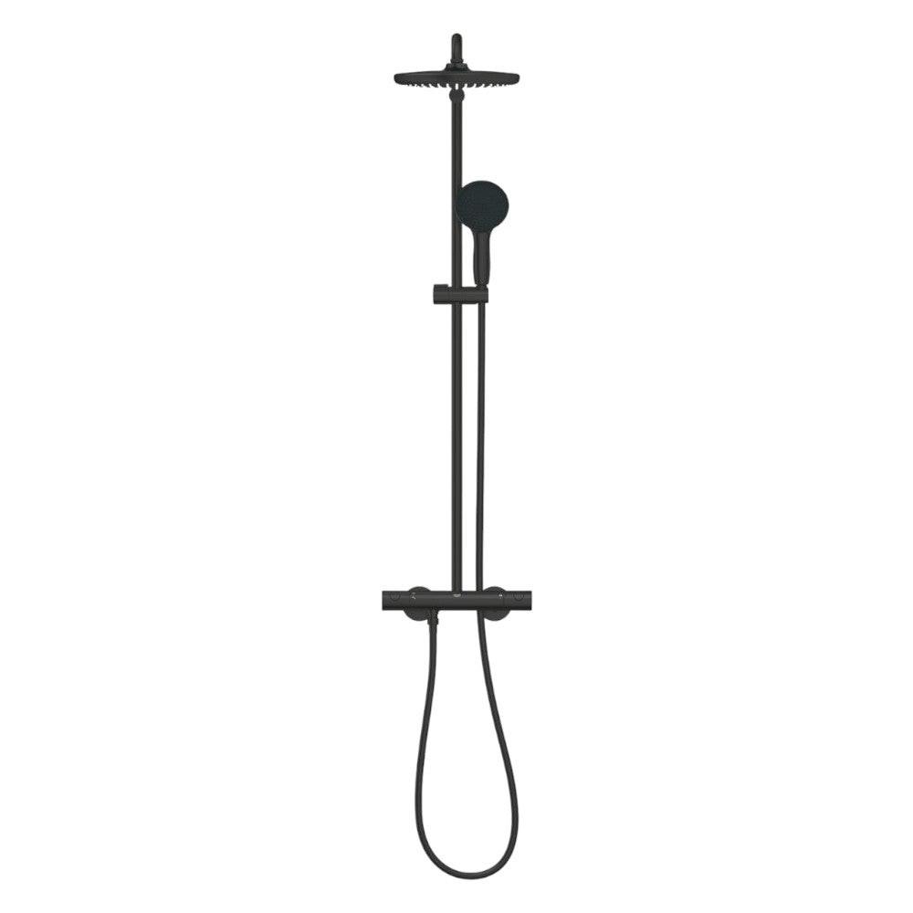 Grohe Tempesta System 250 termosztátos zuhanyrendszer, Tempesta 250 fejzuhany, matt fekete (266702431)