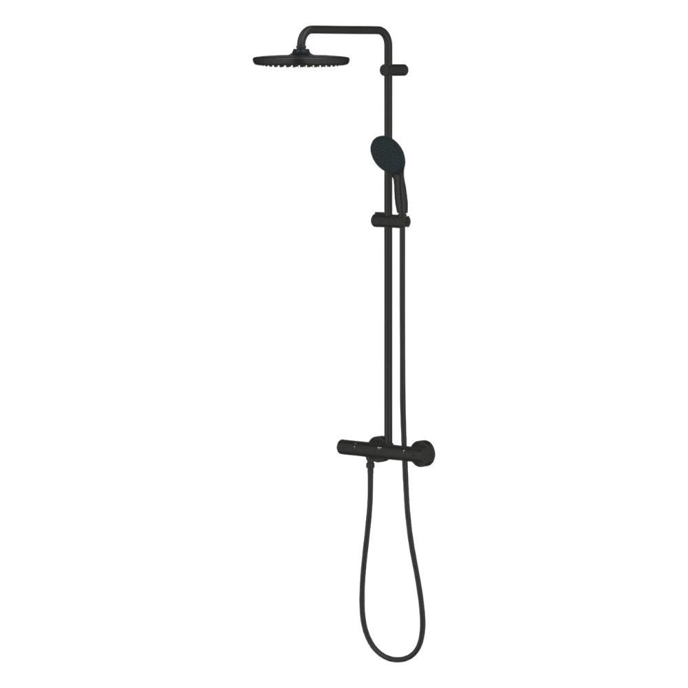 Grohe Tempesta System 250 termosztátos zuhanyrendszer, Tempesta 250 fejzuhany, matt fekete (266702431)