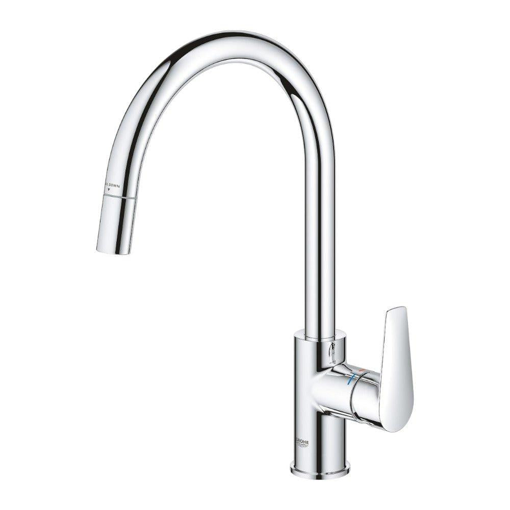 Grohe BauEdge mosogató csaptelep, kihúzható zuhanyfej (30536000)