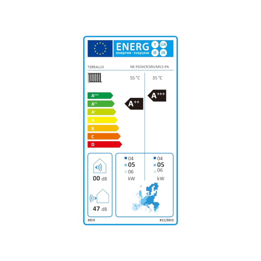 TERRALUX Hi-Master 6 monoblokk levegő-víz hőszivattyú, 1fázis Wi-fi-s, 6,61kW+ CM10 vezérlő modul - Energiacímke