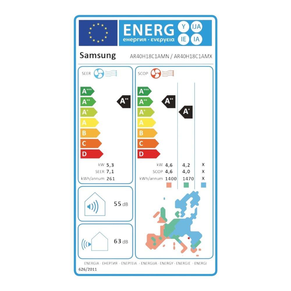 Samsung AR40 mono split klíma szett 5.3 kW + Wi - Fi (AR40H18C1AMNEU+AR40H18C1AMXEU)