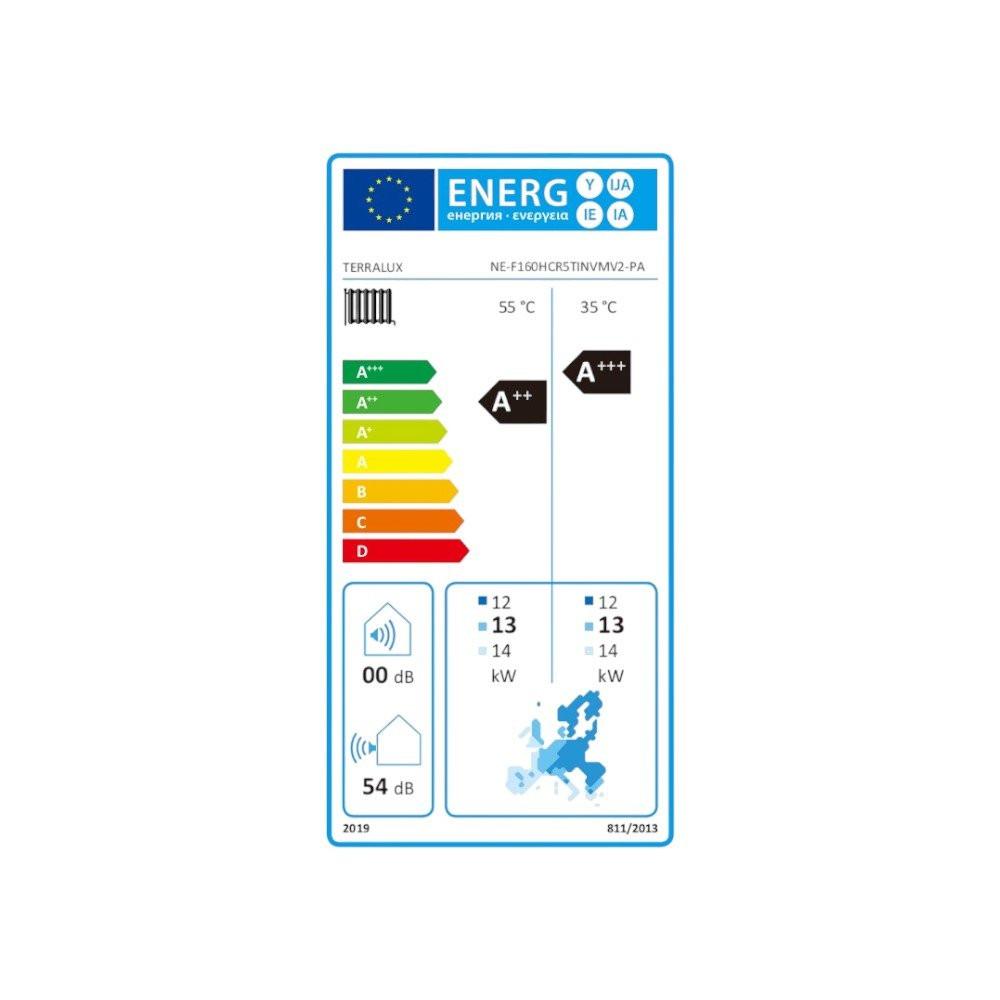 TERRALUX Hi - Master V 16 monoblokkos hőszivattyú szett,R290, 3fázis, 16,6kW+HT10 inox tároló 200L (NE - F1603F+TAR)
