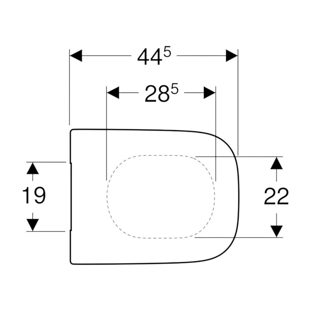 Geberit Selnova Square WC tető, rozsdamentes zsanérral, rögzítés felülről (501.555.01.1)