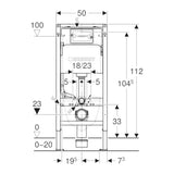 Geberit Duofix Basic fali WC-szerelőelem, Delta öblítőtartállyal, felső összekötővel és távtartóval (G458.103.00.2)